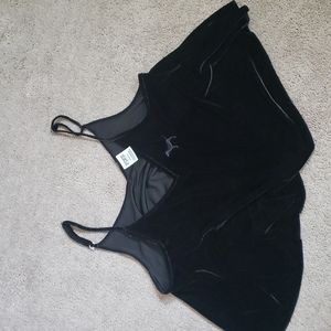 Pink crop spaghetti tank size large